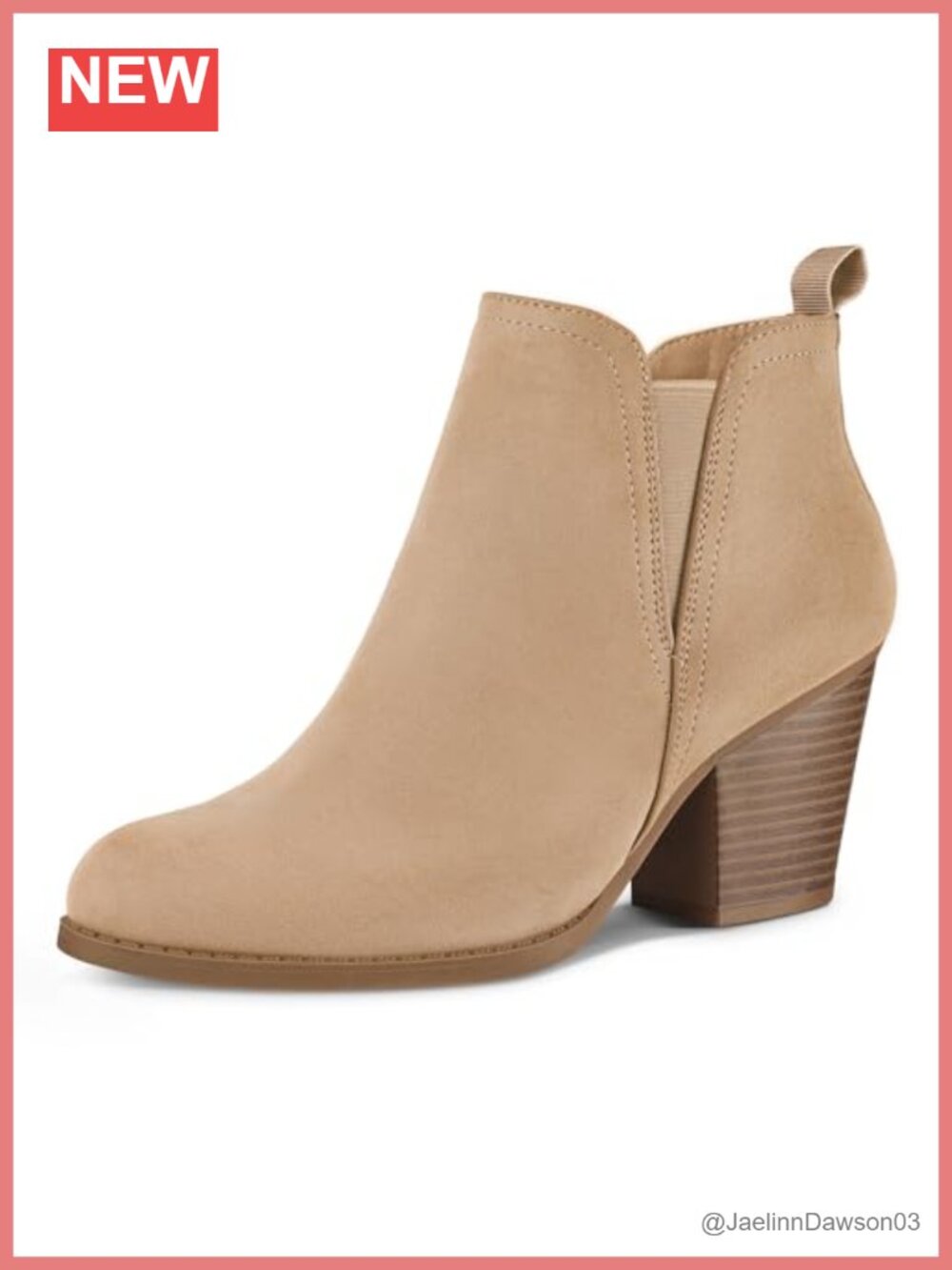 Women's Ankle Boots Stacked Chunky Heel Booties Side Zipper Round Toe